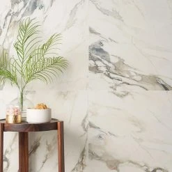 Saroshi Calacatta Rustico 23.62 in. x 23.62 in. Matte Marble Look Porcelain Floor and Wall Tile (15.5 sq. ft./Case) by Ivy Hill Tile -Ivy Hill Tile Sales calacatta rustico ivy hill tile porcelain tile ext3rd106681 76 1000