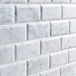 White Carrara Beveled 3 in. x 6 in. x 9mm Polished Marble Subway Tile (40 pieces / 5 sq. ft. / box) by Ivy Hill Tile 14 White Carrara Beveled 3 in. x 6 in. x 9mm Polished Marble Subway Tile (40 pieces / 5 sq. ft. / box) by Ivy Hill Tile -Ivy Hill Tile Sales carrara ivy hill tile marble tile ext3rd100389 1d 1000
