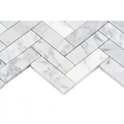 White Carrara Herringbone 12 in. x 12 in. 10mm Polished Marble Stone Mosaic Wall Tile (1 sq. ft.) by Ivy Hill Tile 15 White Carrara Herringbone 12 in. x 12 in. 10mm Polished Marble Stone Mosaic Wall Tile (1 sq. ft.) by Ivy Hill Tile -Ivy Hill Tile Sales carrara ivy hill tile marble tile ext3rd104818 77 1000