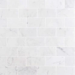 White Carrara 3 in. x 6 in. x 9mm Polished Marble Subway Tile (40 pieces / 5 sq. ft. / box) by Ivy Hill Tile -Ivy Hill Tile Sales carrara ivy hill tile marble tile ext3rd104819 66 1000