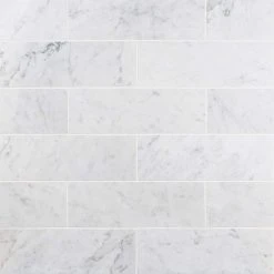 White Carrara 4 in. x 12 in. x 9mm Polished Marble Subway Tile (30 pieces / 10 sq. ft. / box) by Ivy Hill Tile -Ivy Hill Tile Sales carrara ivy hill tile marble tile ext3rd104820 4f 1000