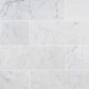 White Carrara 4 in. x 12 in. x 9mm Polished Marble Subway Tile (30 pieces / 10 sq. ft. / box) by Ivy Hill Tile