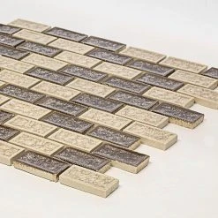 Hazelnut Butter Crackle Cream 12 in. x 11.5 in. Interlocking Glossy Ceramic/Glass Wall Mosaic Tile (4.79 sq. ft./Case) by Jeffrey Court 9 Hazelnut Butter Crackle Cream 12 in. x 11.5 in. Interlocking Glossy Ceramic/Glass Wall Mosaic Tile (4.79 sq. ft./Case) by Jeffrey Court -Ivy Hill Tile Sales cream jeffrey court glass tile 99409 40 1000