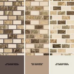 Molten 11.875 in. x 11.25 in. Interlocking Cream Glass/Cream and Emperador Marble Mosaic Tile (.927 sq. ft./Each) by Jeffrey Court -Ivy Hill Tile Sales cream jeffrey court glass tile 99481 1d 1000