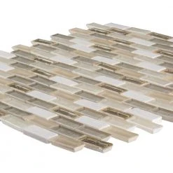 Afternoon Tea Cream 11.5 in. x 11.625 in. Interlocking Mixed Glass and Stone Mosaic Wall Tile (14.83 sq. ft./Case) by Jeffrey Court -Ivy Hill Tile Sales cream jeffrey court glass tile 99621 40 1000