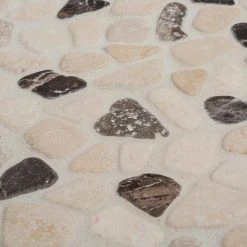 Emperador River Rocks Cream 11.5 in. x 11.5 in. Interlock Travertine/Marble Wall/Floor Mosaic Tile (9.18 sq. ft./Case) by Jeffrey Court 11 Emperador River Rocks Cream 11.5 in. x 11.5 in. Interlock Travertine/Marble Wall/Floor Mosaic Tile (9.18 sq. ft./Case) by Jeffrey Court -Ivy Hill Tile Sales cream jeffrey court marble tile 99049 1d 1000