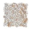 Creama River Rock 11.25 in. x 11.25 in. Honed Marble/ Limestone Floor and Wall Mosaic Tile (.0878 sq. ft./Each) by Jeffrey Court -Ivy Hill Tile Sales cream jeffrey court marble tile 99052 64 1000