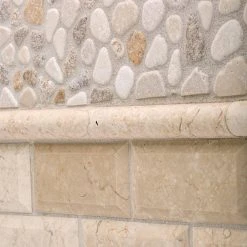 Creama River Rock 11.25 in. x 11.25 in. Honed Marble/ Limestone Floor and Wall Mosaic Tile (8.79 sq. ft./Case) by Jeffrey Court -Ivy Hill Tile Sales cream jeffrey court marble tile 99052 a0 1000 1