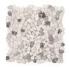 River Rock Medley 11.5 in. x 11.5 in. Cream Travertine/Cream and Brown Marble Floor/Wall Mosaic Tile (9.18 sq. ft./Case) by Jeffrey Court -Ivy Hill Tile Sales cream jeffrey court mosaic tile 99035 64 1000 1