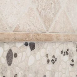River Rock Medley 11.5 in. x 11.5 in. Cream Travertine/Cream and Brown Marble Floor/Wall Mosaic Tile (9.18 sq. ft./Case) by Jeffrey Court -Ivy Hill Tile Sales cream jeffrey court mosaic tile 99035 a0 1000 1