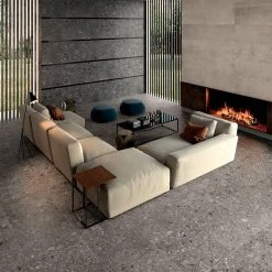 Rizzo Dark Gray 24 in. x 24 in. x 9mm Semi Polished Porcelain Floor and Wall Tile (3 pieces / 11.62 sq. ft. / box) by Ivy Hill Tile -Ivy Hill Tile Sales dark gray ivy hill tile porcelain tile ext3rd101250 a0 1000