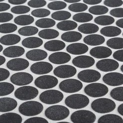 Shadow Mountain Gray 11.375 in. x 12.25 in. Penny Round Matte Porcelain Wall and Floor Mosaic Tile (0.967 sq. ft./Each) by Jeffrey Court -Ivy Hill Tile Sales dark gray jeffrey court mosaic tile 97934 fa 1000