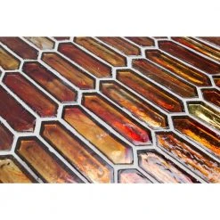 Fargin Sunset Elongated Hexagon 12 in. x 10 in. x 7mm Polished Glass Mosaic Tile (0.82 sq. ft.) by Ivy Hill Tile 9 Fargin Sunset Elongated Hexagon 12 in. x 10 in. x 7mm Polished Glass Mosaic Tile (0.82 sq. ft.) by Ivy Hill Tile -Ivy Hill Tile Sales fiery red orange ivy hill tile glass tile ext3rd100218 40 1000