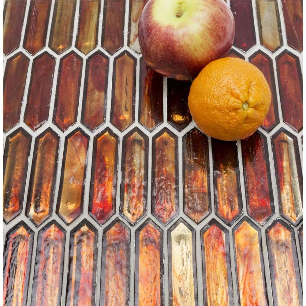 Fargin Sunset Elongated Hexagon 12 in. x 10 in. x 7mm Polished Glass Mosaic Tile (0.82 sq. ft.) by Ivy Hill Tile 4 Fargin Sunset Elongated Hexagon 12 in. x 10 in. x 7mm Polished Glass Mosaic Tile (0.82 sq. ft.) by Ivy Hill Tile - Image 2