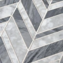 Carlton Gray 11.625 in. x 12 in. Chevron Marble Wall and Floor Mosaic Tile (9.68 sq. ft./Case) by Jeffrey Court -Ivy Hill Tile Sales gray grey jeffrey court marble tile 96796 1d 1000