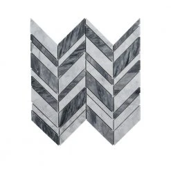 Carlton Gray 11.625 in. x 12 in. Chevron Marble Wall and Floor Mosaic Tile (9.68 sq. ft./Case) by Jeffrey Court