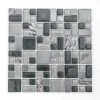 Satin Sapphire Gray 11.875 in. x 11.875 in. Square Mixed Glass and Metal Mosaic Tile (9.79 sq. ft./Case) by Jeffrey Court -Ivy Hill Tile Sales gray grey jeffrey court marble tile 99568 64 1000