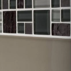 Satin Sapphire Gray 11.875 in. x 11.875 in. Square Mixed Glass and Metal Mosaic Tile (9.79 sq. ft./Case) by Jeffrey Court -Ivy Hill Tile Sales gray grey jeffrey court marble tile 99568 a0 1000