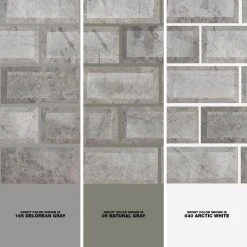 Tundra Grey 2 x 4 Beveled 10 in. x 11.75 in. Interlocking Polished Marble Mosaic Tile (0.815 sq. ft./Each) by Jeffrey Court -Ivy Hill Tile Sales gray grey jeffrey court marble tile 99652 1d 1000