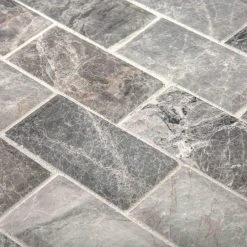 Tundra Grey 2 x 4 Beveled 10 in. x 11.75 in. Interlocking Polished Marble Mosaic Tile (0.815 sq. ft./Each) by Jeffrey Court -Ivy Hill Tile Sales gray grey jeffrey court marble tile 99652 66 1000