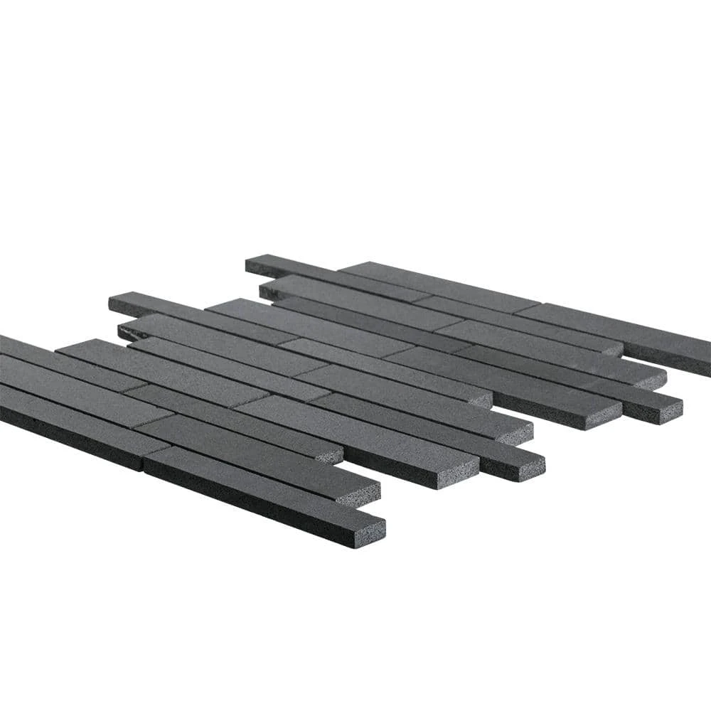 Tarmac Gray 10 in. x 12.in. Interlocking Honed Basalt Mosaic Tile (0.833 sq. ft./Each) by Jeffrey Court 5 Tarmac Gray 10 in. x 12.in. Interlocking Honed Basalt Mosaic Tile (0.833 sq. ft./Each) by Jeffrey Court - Image 3