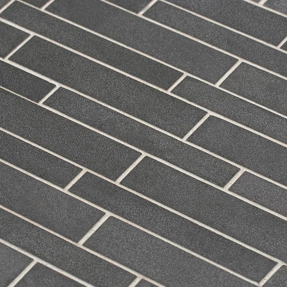 Tarmac Gray 10 in. x 12.in. Interlocking Honed Basalt Mosaic Tile (0.833 sq. ft./Each) by Jeffrey Court 6 Tarmac Gray 10 in. x 12.in. Interlocking Honed Basalt Mosaic Tile (0.833 sq. ft./Each) by Jeffrey Court - Image 4