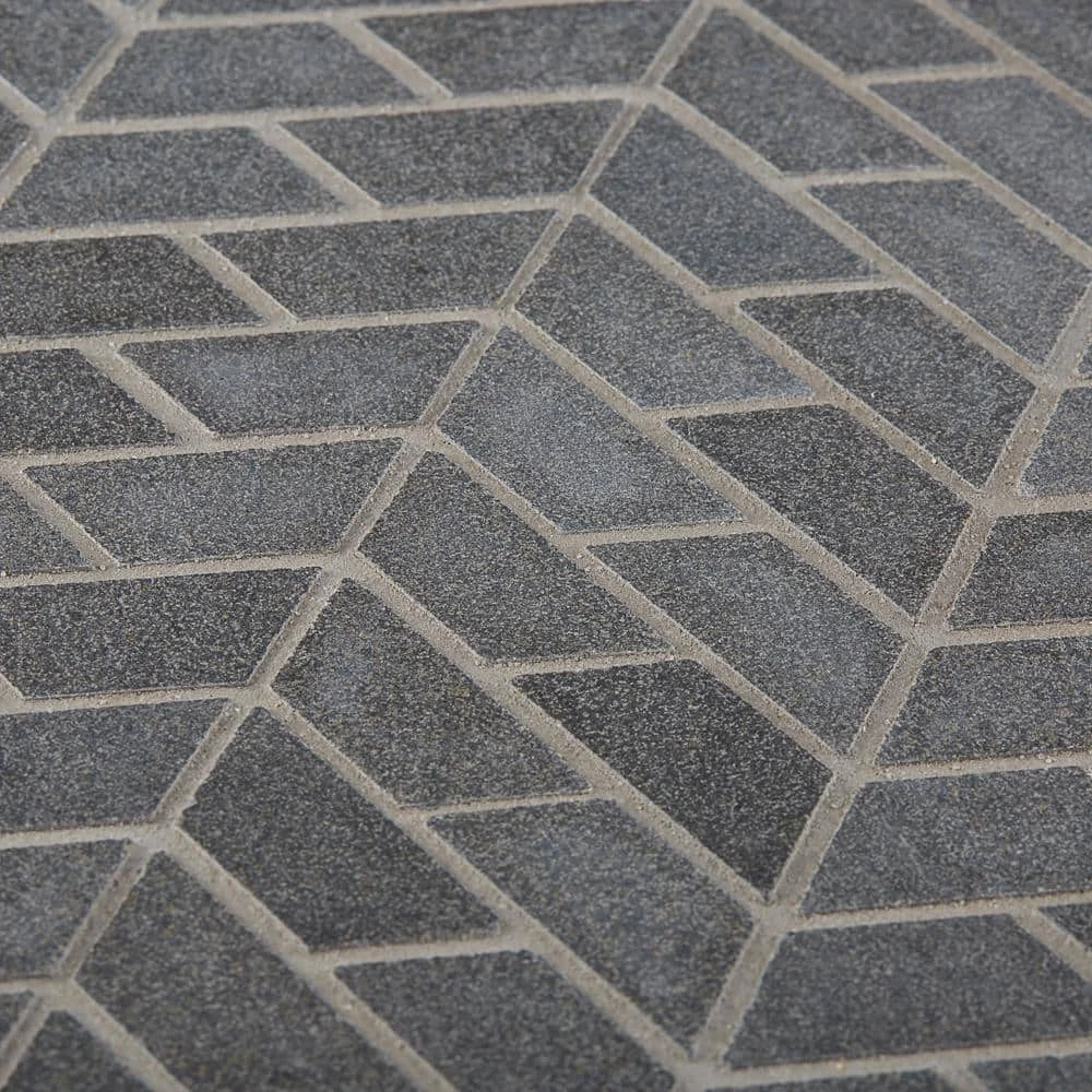 Riverfall Grey 10.75 in. x 11.875 in. Chevron Honed Basalt Wall and Floor Mosaic Tile (8.86 sq. ft./Case) by Jeffrey Court 6 Riverfall Grey 10.75 in. x 11.875 in. Chevron Honed Basalt Wall and Floor Mosaic Tile (8.86 sq. ft./Case) by Jeffrey Court - Image 4