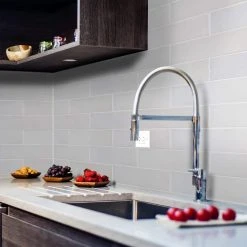 Potters Grey 3 in. x 12 in. Subway Glossy Textured Ceramic Wall Tile (5.5 sq. ft./Case) by Jeffrey Court -Ivy Hill Tile Sales gray jeffrey court ceramic tile 95883 e1 1000