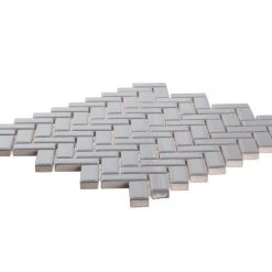 Wolfe Grey Herringbone 10.25 in. x 11 in. Glossy Ceramic Mosaic Tile (7.83 sq. ft./Case) by Jeffrey Court -Ivy Hill Tile Sales gray jeffrey court ceramic tile 96614 40 1000
