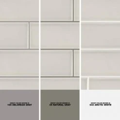 Weather Grey 3 in. x 12 in. Glossy Ceramic Wall Tile (16.5 sq. ft./Case) by Jeffrey Court -Ivy Hill Tile Sales gray jeffrey court ceramic tile 99345 1d 1000
