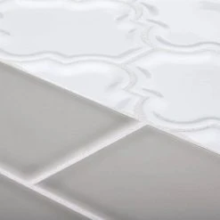 Weather Grey 3 in. x 12 in. Glossy Ceramic Wall Tile (16.5 sq. ft./Case) by Jeffrey Court -Ivy Hill Tile Sales gray jeffrey court ceramic tile 99345 a0 1000