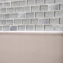 Misty Grey Gloss 4 in. x 16 in. Subway Gloss Ceramic Wall Tile (11.11 Sq.Ft./ Case) by Jeffrey Court -Ivy Hill Tile Sales gray jeffrey court ceramic tile 99559 a0 1000