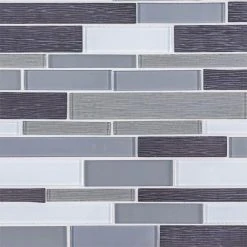 Forest Folly Gray 11.625 in. x 11.5 in. Interlocking Glass Mosaic Tile (13.92 sq. ft./Case) by Jeffrey Court -Ivy Hill Tile Sales gray jeffrey court glass tile 95685 77 1000