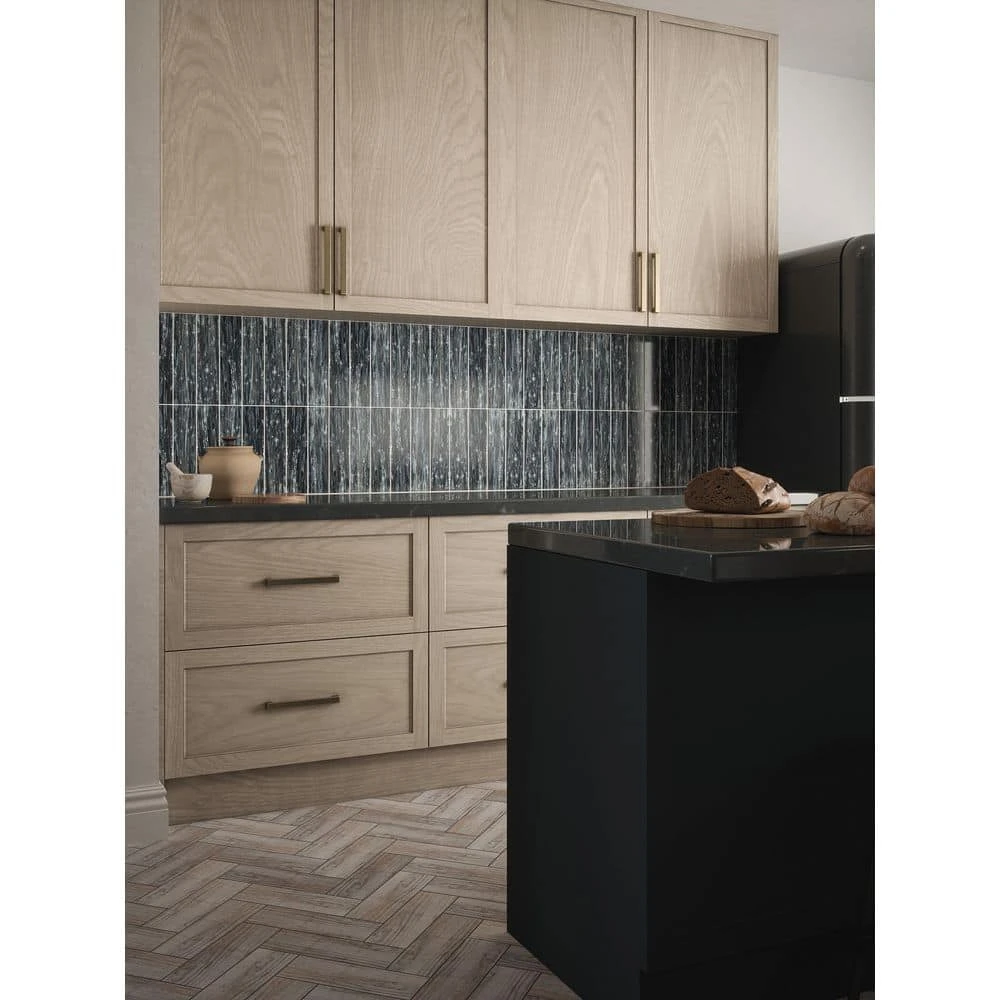 Abalone Gray 3 in. x 12 in. Glossy Glass Wall Tile (1 sq. ft./Pack) by Jeffrey Court 4 Abalone Gray 3 in. x 12 in. Glossy Glass Wall Tile (1 sq. ft./Pack) by Jeffrey Court - Image 2