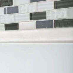 Silver Tradition Mini Brick Gray 9.75 in. x 11.875 in. Interlocking Mixed Glass/Marble Mosaic Tile (8.04 sq. ft./Case) by Jeffrey Court -Ivy Hill Tile Sales gray jeffrey court glass tile 99151 31 1000