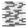 Silver Tradition Mini Brick Gray 9.75 in. x 11.875 in. Interlocking Mixed Glass/Marble Mosaic Tile (8.04 sq. ft./Case) by Jeffrey Court