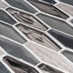 Jasper Gray 11.625 in. x 11.625 in. Hexagon Mixed Glass Mosaic Tile (14.07 sq. ft./Case) by Jeffrey Court -Ivy Hill Tile Sales gray jeffrey court glass tile 99395 1d 1000