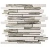 Coastal Skies Grey 11.875 in. x 11.75 in. Interlocking Glossy Glass Mosaic Tile (0.968 sq. ft./Each) by Jeffrey Court -Ivy Hill Tile Sales gray jeffrey court glass tile 99590 64 1000