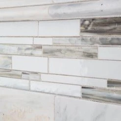 Coastal Skies Grey 11.875 in. x 11.75 in. Interlocking Glossy Glass Mosaic Tile (0.968 sq. ft./Each) by Jeffrey Court 10 Coastal Skies Grey 11.875 in. x 11.75 in. Interlocking Glossy Glass Mosaic Tile (0.968 sq. ft./Each) by Jeffrey Court -Ivy Hill Tile Sales gray jeffrey court glass tile 99590 a0 1000