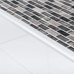 Coal Mine Gray 11.5 in. x 11.625 in. Interlocking Mixed Glass and Stone Mosaic Tile (14.99 sq. ft./Case) by Jeffrey Court -Ivy Hill Tile Sales gray jeffrey court glass tile 99620 a0 1000