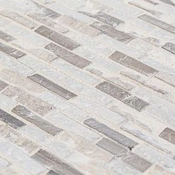 Whispering Cliffs Gray 11.125 in. x 12.25 in. Interlocking Mixed Limestone and Marble Mosaic Tile (9.46 sq. ft./Case) by Jeffrey Court 11 Whispering Cliffs Gray 11.125 in. x 12.25 in. Interlocking Mixed Limestone and Marble Mosaic Tile (9.46 sq. ft./Case) by Jeffrey Court -Ivy Hill Tile Sales gray jeffrey court limestone tile 99715 1d 1000