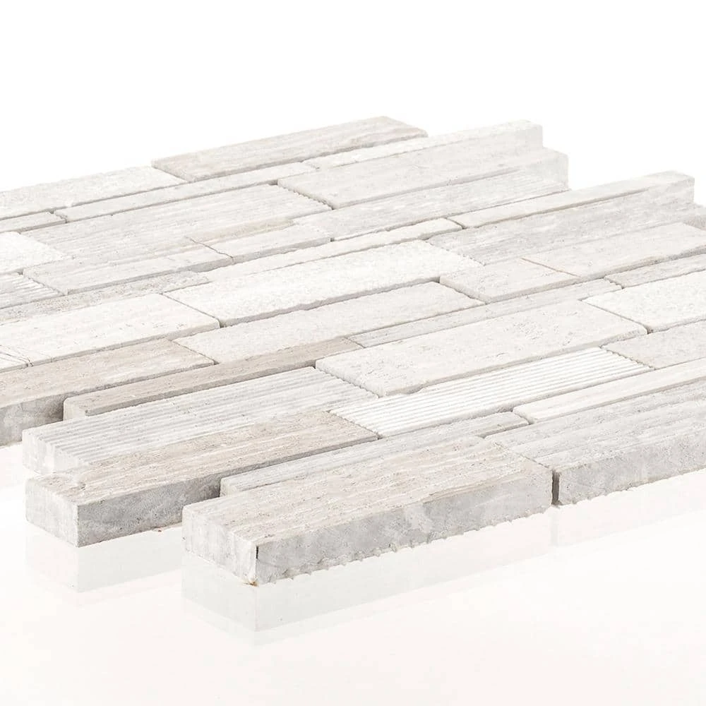 Tranquil Stone Gray 10.5 in. x 10.75 in. Interlocking Mixed Limestone Mosaic Tile (7.838 sq. ft./Case) by Jeffrey Court 5 Tranquil Stone Gray 10.5 in. x 10.75 in. Interlocking Mixed Limestone Mosaic Tile (7.838 sq. ft./Case) by Jeffrey Court - Image 3