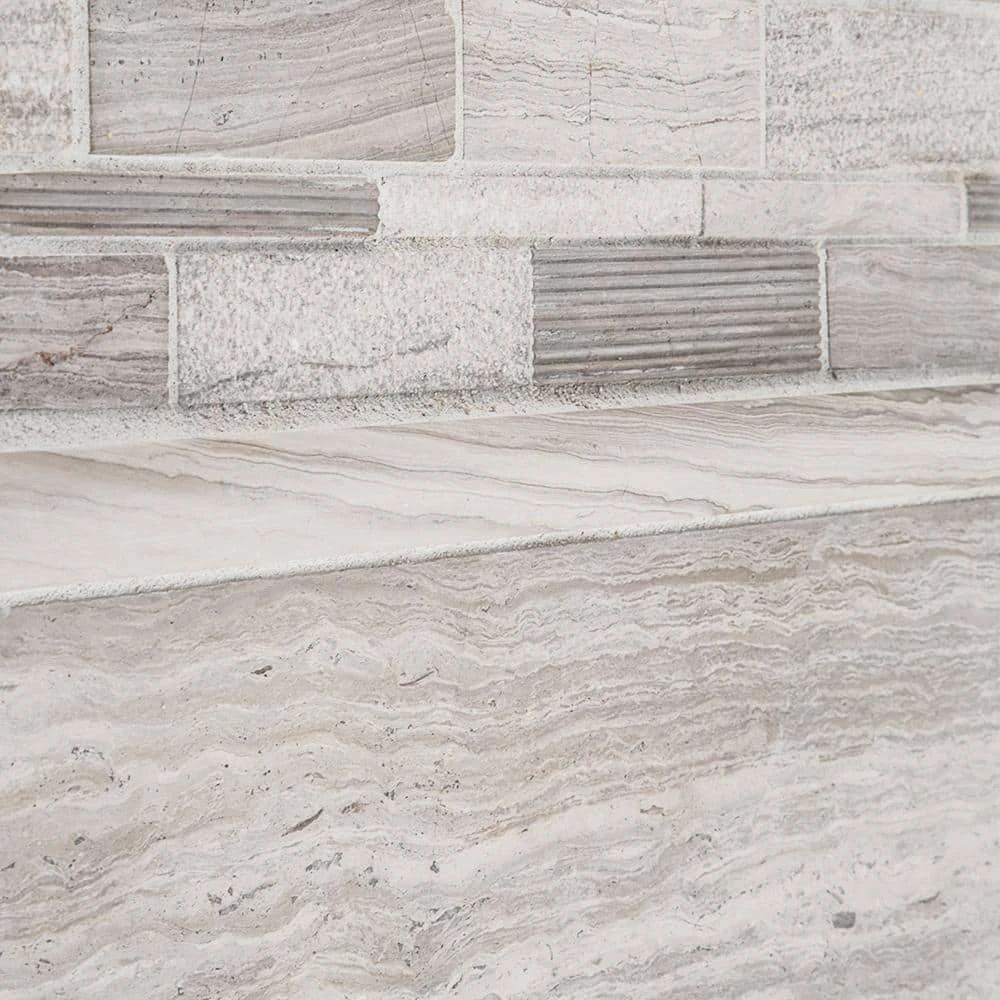 Tranquil Stone Gray 10.5 in. x 10.75 in. Interlocking Mixed Limestone Mosaic Tile (7.838 sq. ft./Case) by Jeffrey Court 6 Tranquil Stone Gray 10.5 in. x 10.75 in. Interlocking Mixed Limestone Mosaic Tile (7.838 sq. ft./Case) by Jeffrey Court - Image 4