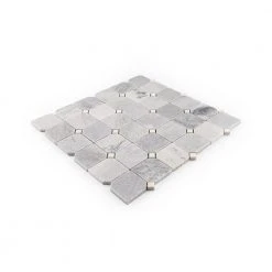 Fortune Grey 11.625 in. x 11.625 in. Polished White/Grey Squares Marble Wall/Floor Mosaic Tile (9.38 sq. ft./Case) by Jeffrey Court -Ivy Hill Tile Sales gray jeffrey court marble tile 13070 40 1000