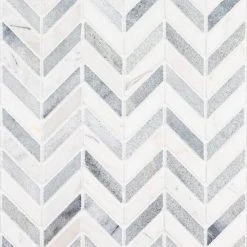 Jetwing White/Grey 10.75 in. x 11.875 in. Chevron Polished White/Grey Marble Wall/Floor Mosaic Tile (8.86 sq. ft./Case) by Jeffrey Court -Ivy Hill Tile Sales gray jeffrey court marble tile 13071 a0 1000