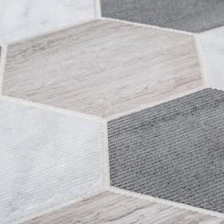 Tread Gray 12 in. x 10.5 in. Hexagon Textured Marble Wall and Floor Mosaic Tile (8.75 sq. ft./Case) by Jeffrey Court -Ivy Hill Tile Sales gray jeffrey court marble tile 99284 1d 1000