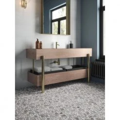 Bailey Grey Pebble 12 in. x 12 in. Honed Grey Limestone Wall and Floor Mosaic Tile (1 sq. ft./Each) by Jeffrey Court -Ivy Hill Tile Sales gray jeffrey court mosaic tile 98995 4f 1000