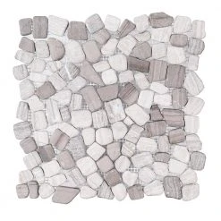 Bailey Grey Pebble 12 in. x 12 in. Honed Grey Limestone Wall and Floor Mosaic Tile (1 sq. ft./Each) by Jeffrey Court