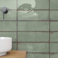 Santa Fe Green 3.93 in. x 11.96 in. Polished Ceramic Wall Tile (10.76 sq. ft./Case) by Ivy Hill Tile -Ivy Hill Tile Sales green ivy hill tile ceramic tile ext3rd106067 44 1000