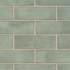 Santa Fe Green 3.93 in. x 11.96 in. Polished Ceramic Wall Tile (10.76 sq. ft./Case) by Ivy Hill Tile